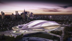 Tokio uzcelt plānotā 2020. gada olimpisko spēļu stadiona plānotās izmaksas ir 2 bilijoni ASV dolāru un tas būs visdārgākais stadions, kāds jebkad ticis uzcelts. Vizualizācijas avots: UNCREDITED/AP
