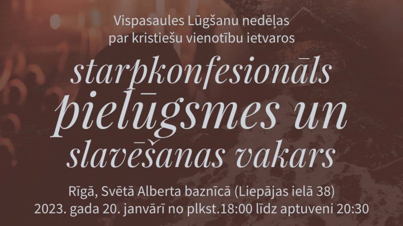 ekumēnisks vakars par kristiešu vienotību